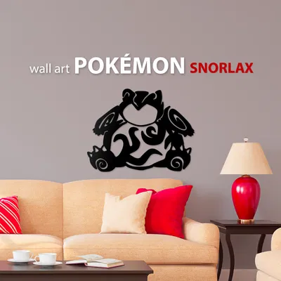 Tranh treo tường 3D Snorlax phong cách Tribal cực độc đáo