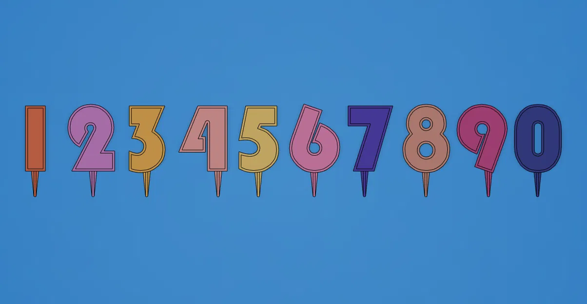 Số trang trí bánh sinh nhật (Phong cách Bauhaus) - Image 2