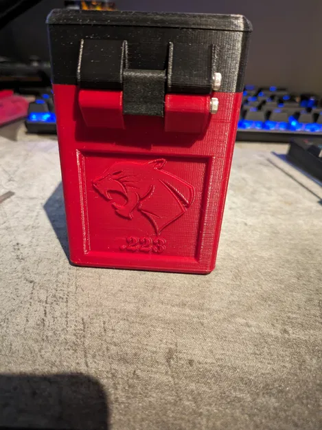 Hộp đựng Stripper Clip 223/556 phiên bản mặt trơn kèm nắp có gân - Image 3