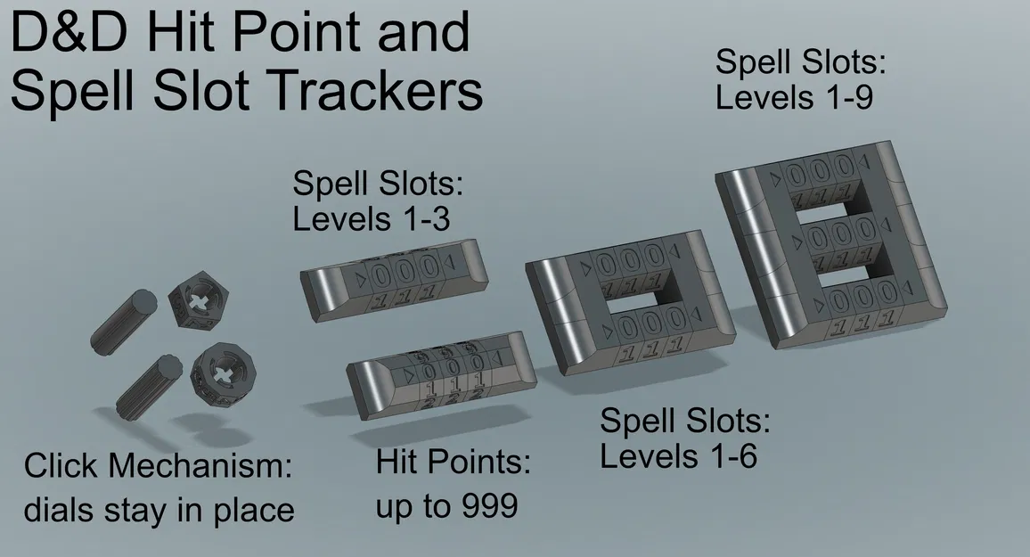 Bộ theo dõi máu và ô phép (Spell Slot) dạng "Clicky" cho D&D - Image 2