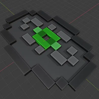 Mô hình đĩa nhạc Minecraft với cấu trúc lưới quad chuẩn