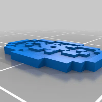 Mô hình đĩa nhạc Minecraft với cấu trúc lưới quad chuẩn