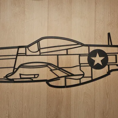 Mô hình trang trí tường máy bay chiến đấu P51 Mustang (Phiên bản lớn)