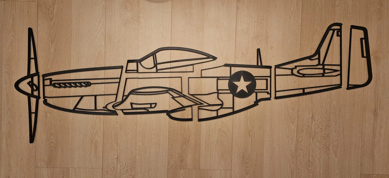 Mô hình trang trí tường máy bay chiến đấu P51 Mustang (Phiên bản lớn) - Image 2