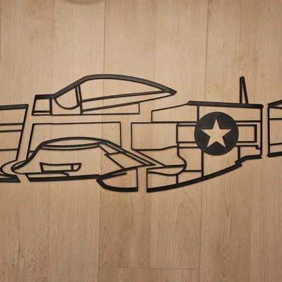 Mô hình trang trí tường máy bay chiến đấu P51 Mustang (Phiên bản lớn)