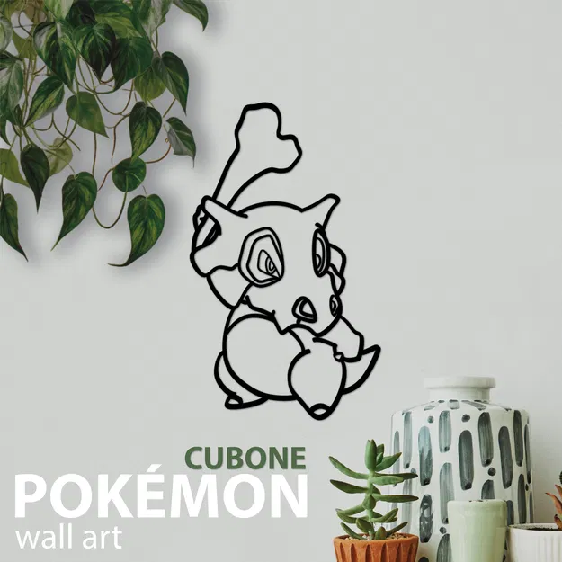 Trang trí tường Pokémon Cubone - Mẫu in 3D nghệ thuật độc đáo - Image 1