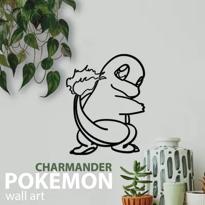 Tranh treo tường Pokemon Charmander - Mô hình decor 3D đẹp mắt