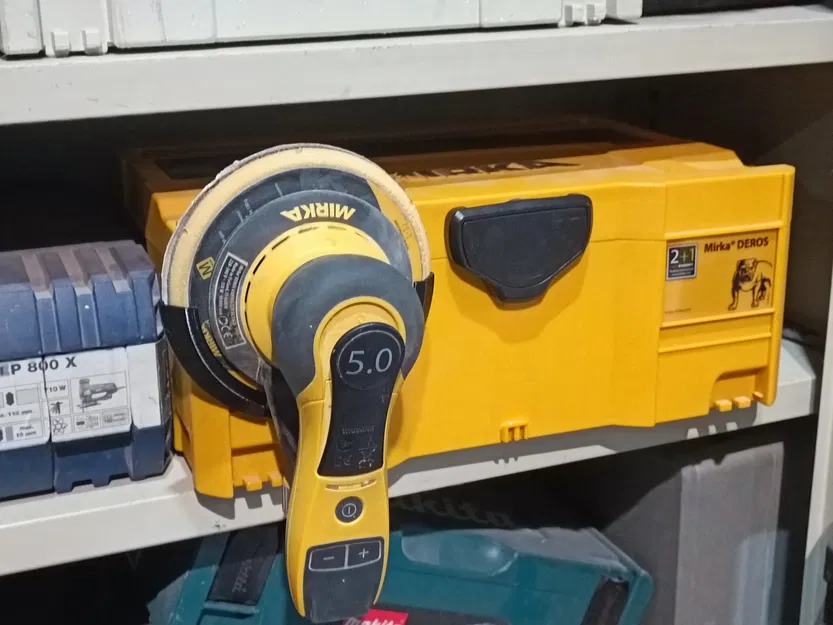 Giá treo máy chà nhám Mirka Deros 150mm gắn hộp đựng tiện lợi - Image 3