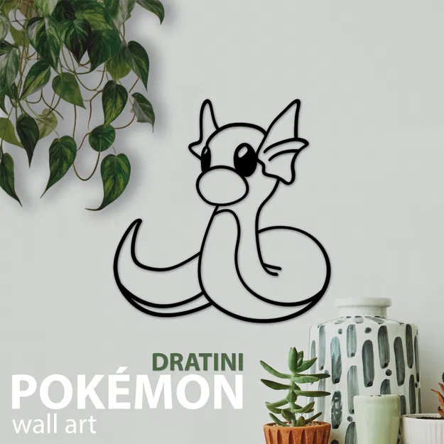 Mô hình trang trí treo tường Dratini Pokemon ấn tượng - Image 1
