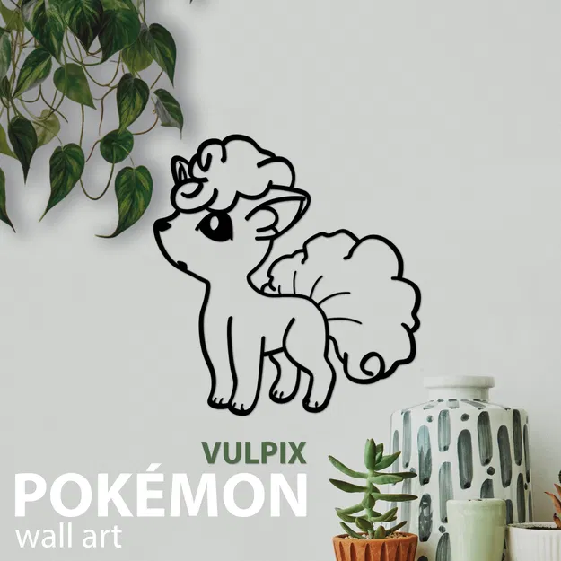 Mô hình trang trí tường Pokémon Vulpix bằng in 3D đẹp mắt - Image 1