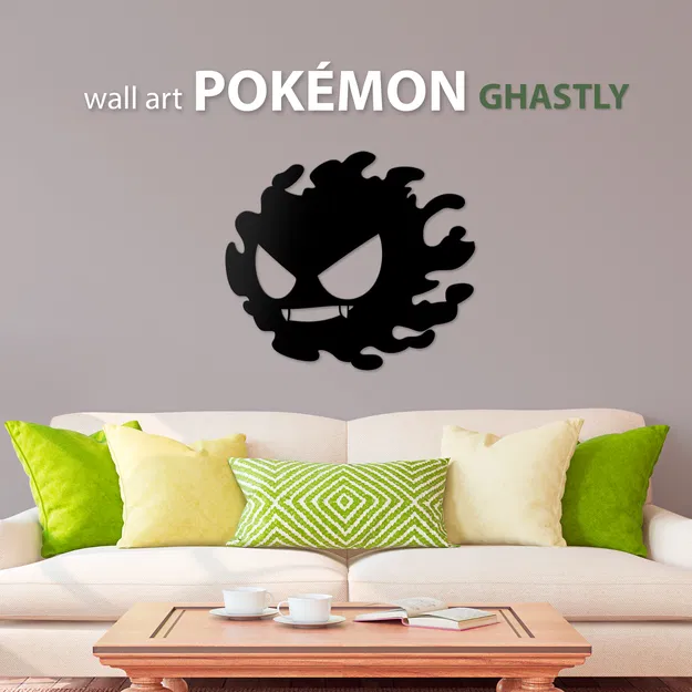 Trang trí treo tường hình Pokemon Gastly cực chất cho game thủ - Image 1