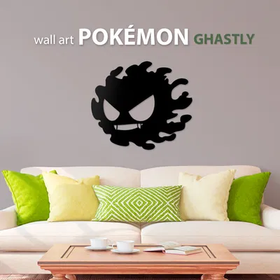 Trang trí treo tường hình Pokemon Gastly cực chất cho game thủ