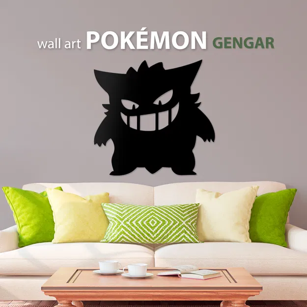 Mô hình trang trí tường Gengar Pokémon in 3D ấn tượng - Image 1