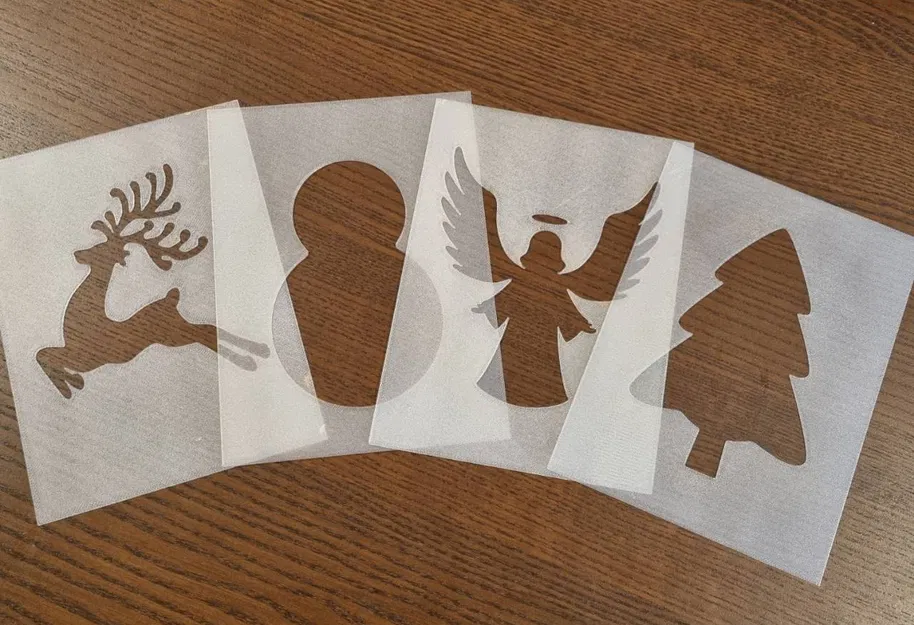 Bộ khuôn vẽ (stencil) hình Giáng sinh trang trí thiệp handmade - Image 2