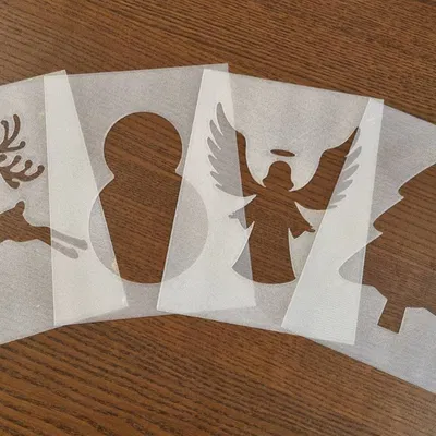 Bộ khuôn vẽ (stencil) hình Giáng sinh trang trí thiệp handmade