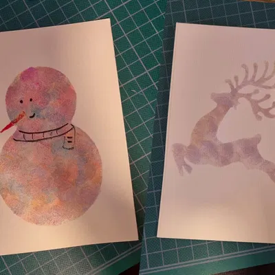 Bộ khuôn vẽ (stencil) hình Giáng sinh trang trí thiệp handmade