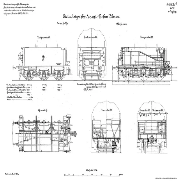 Bản độ toa than (Tender) cho mô hình tàu Aster Hobby T3 / 89 7462 - Tỷ lệ 1:32 - Image 3