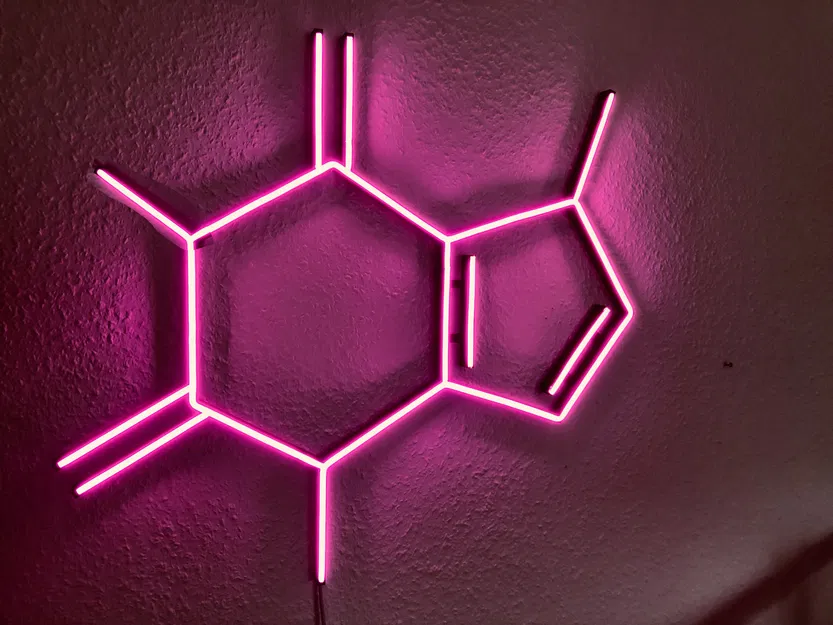 Mô hình đèn Neon LED cấu trúc phân tử Caffeine - Image 1
