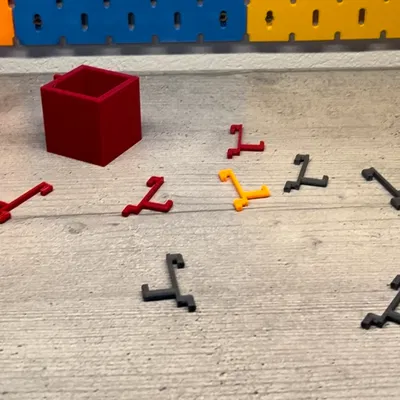 Bộ phụ kiện treo bảng Pegboard: Móc treo và hộp đựng dụng cụ tiện lợi