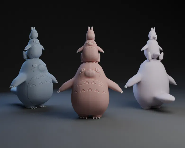Mô hình Totoro xếp chồng dễ thương cho fan Ghibli (File in 3D STL) - Image 1