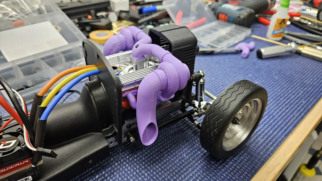 Bộ tăng áp kép Twin Turbo in 3D cho xe RC Everyday Rat Rod - Image 1