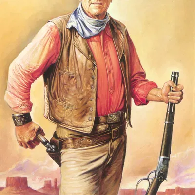 Mô hình 3D John Wayne - Tượng cao bồi huyền thoại miền Tây