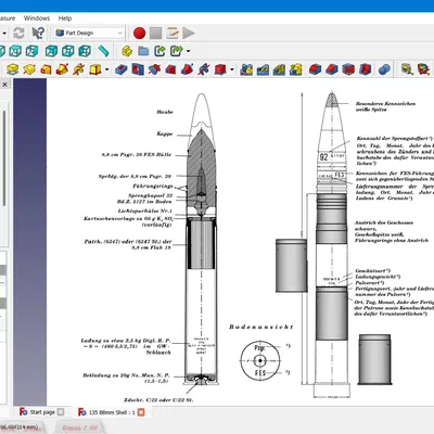 Mô hình vỏ đạn 88mm Kwk 36 HE cho xe tăng Tiger I