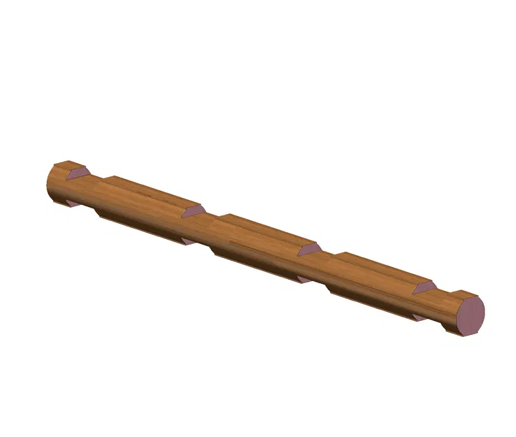 Mảnh Ghép Lincoln Log Cỡ Lớn (Quadruple Wide) - Mô hình in 3D - Image 1
