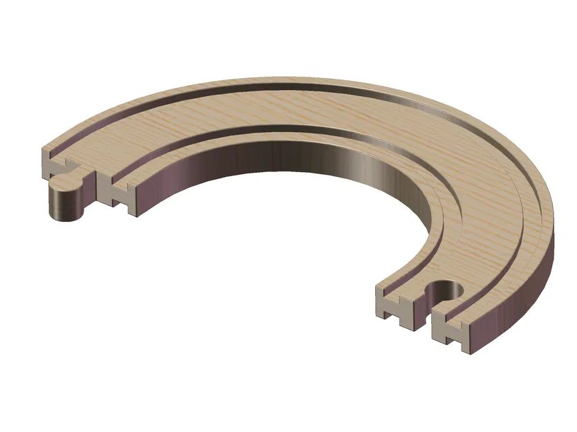 Khúc cua 180 độ cho đường ray xe lửa gỗ (Tương thích Brio) - Image 5