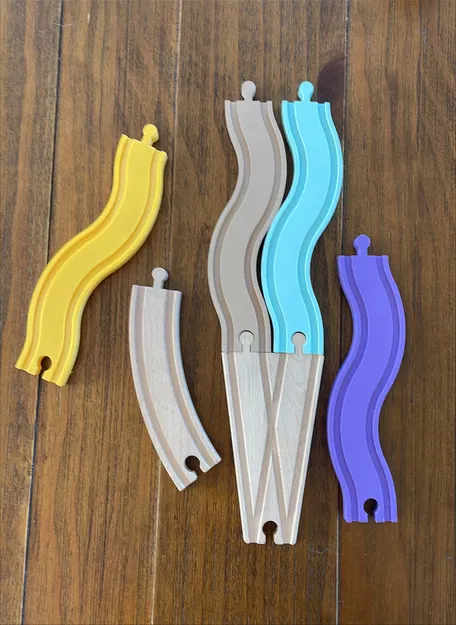 Đường ray tàu hỏa gỗ cong tương thích Brio (Brio Compatible) - Image 2