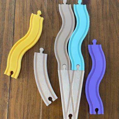 Đường ray tàu hỏa gỗ cong tương thích Brio (Brio Compatible)