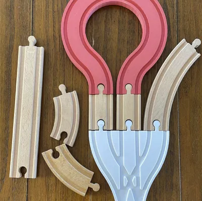 Đường ray tàu hỏa gỗ Brio U-turn đôi in 3D