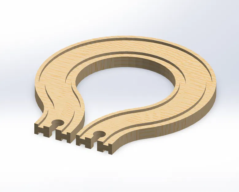 Đường ray tàu hỏa gỗ Brio U-turn đôi in 3D - Image 3