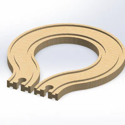 Đường ray tàu hỏa gỗ Brio U-turn đôi in 3D