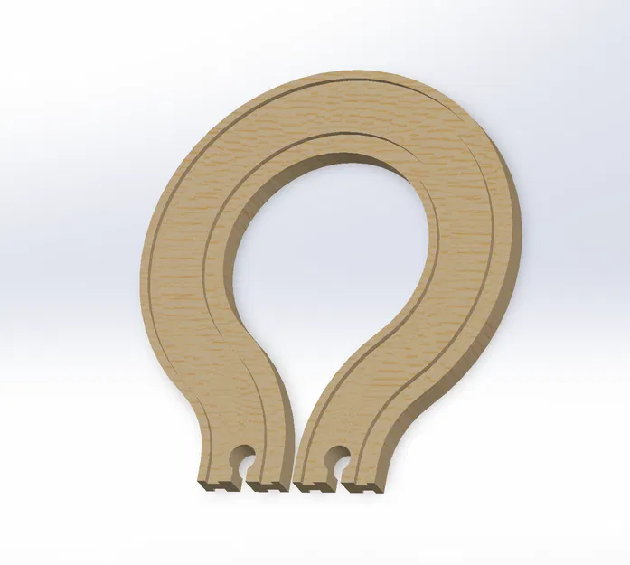 Đường ray tàu hỏa gỗ Brio U-turn đôi in 3D - Image 4