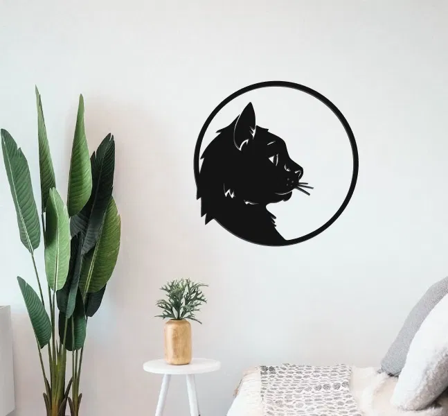 Trang trí tường hình mèo tối giản - Mẫu in 3D độc đáo cho nhà đẹp - Image 1