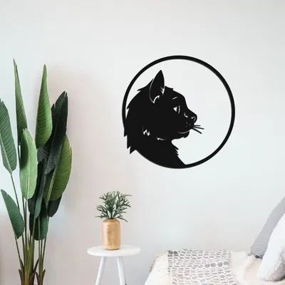 Trang trí tường hình mèo tối giản - Mẫu in 3D độc đáo cho nhà đẹp