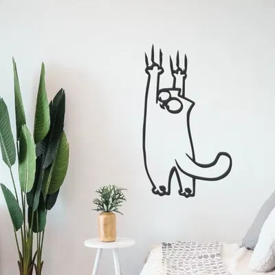 Mẫu trang trí tường hình chú mèo Simon độc đáo in 3D
