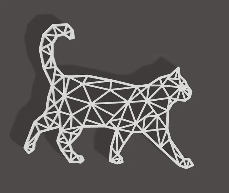 Mô hình trang trí mèo Origami 2D độc đáo cho máy in 3D - Image 1