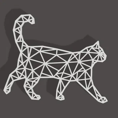 Mô hình trang trí mèo Origami 2D độc đáo cho máy in 3D