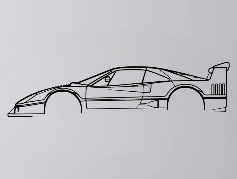 Tranh treo tường dạng hình bóng xe Ferrari F40 - Image 1