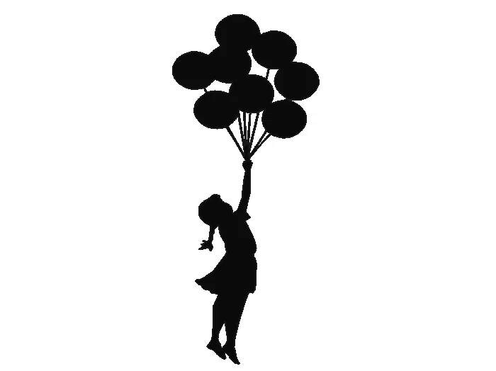 Mô hình Banksy Balloon Girl (Nghệ thuật 2D) - Image 2
