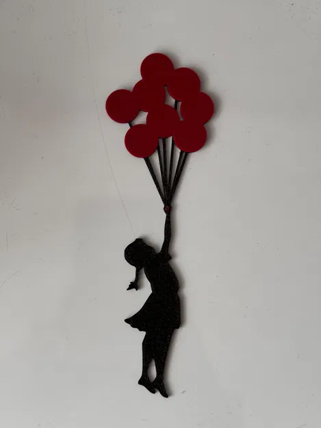 Mô hình trang trí tường Flying Balloon Girl phong cách Banksy cực chất - Image 1