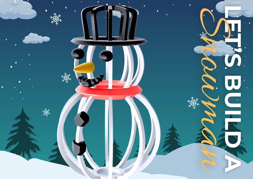 Người tuyết dạng lát cắt - Đồ trang trí mùa đông - Image 1