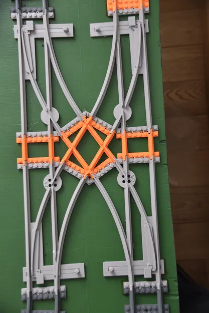 Bộ đường ray tàu hỏa Lego giao cắt nhỏ gọn tích hợp aiguillage - Image 1