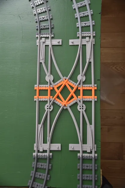 Bộ đường ray tàu hỏa Lego giao cắt nhỏ gọn tích hợp aiguillage - Image 2