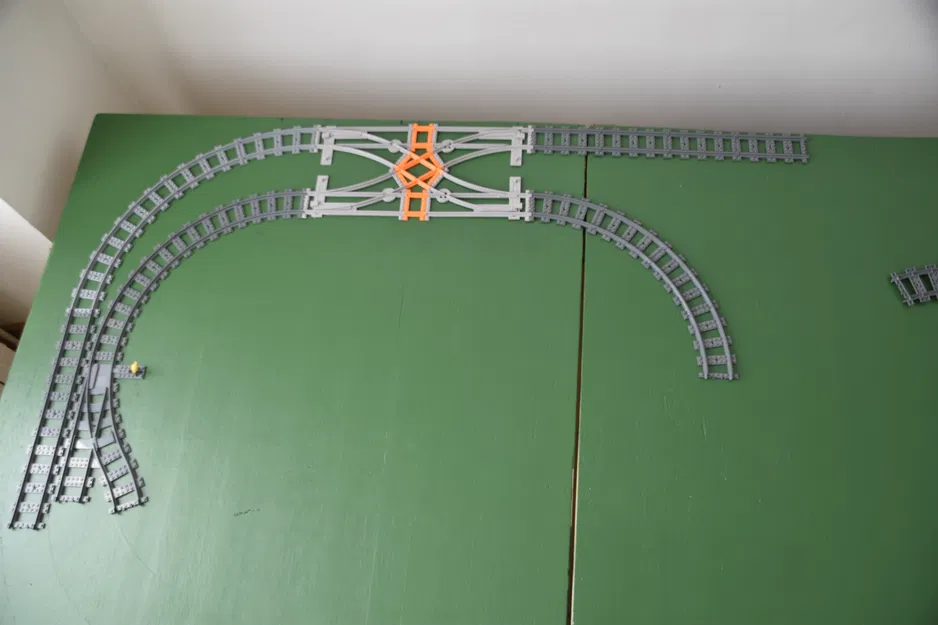 Bộ đường ray tàu hỏa Lego giao cắt nhỏ gọn tích hợp aiguillage - Image 3