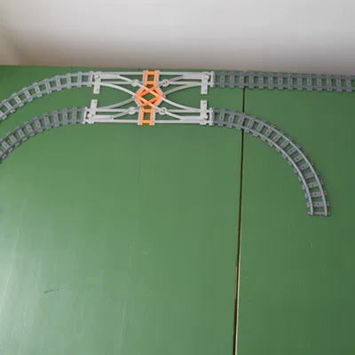 Bộ đường ray tàu hỏa Lego giao cắt nhỏ gọn tích hợp aiguillage