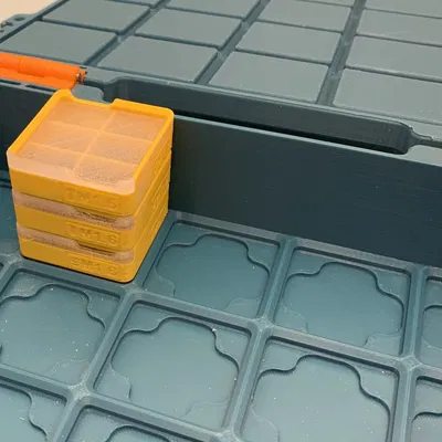 Khay Gridfinity 1x1x2 và 1x1x3 có nắp đậy, chia ngăn đa dạng