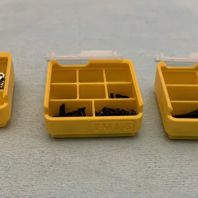 Khay Gridfinity 1x1x2 và 1x1x3 có nắp đậy, chia ngăn đa dạng